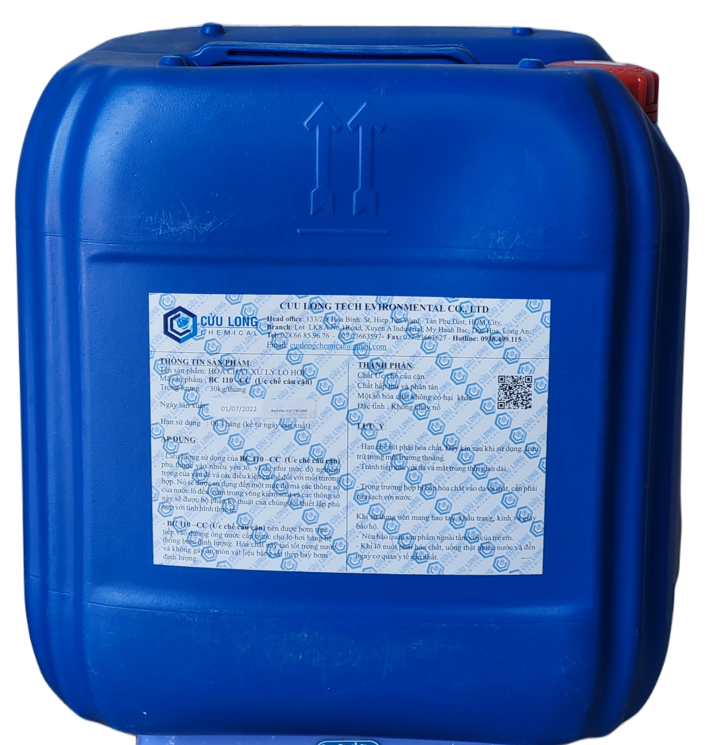 BC110 -CC Hóa chất ức chế cáu cặn trong hệ thống lò hơi